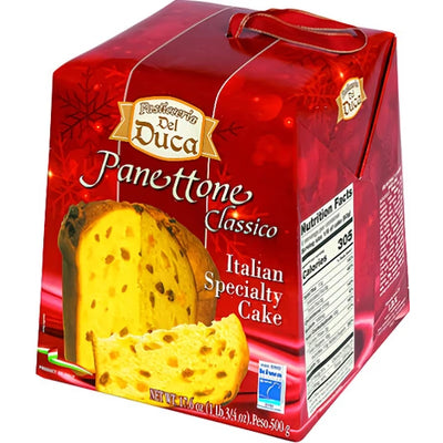 Pasticceria Del Duca Panettone Classico 900g, traditional Italian holiday cake with raisins and candied fruit in golden loaf - buy from Desapega.nl