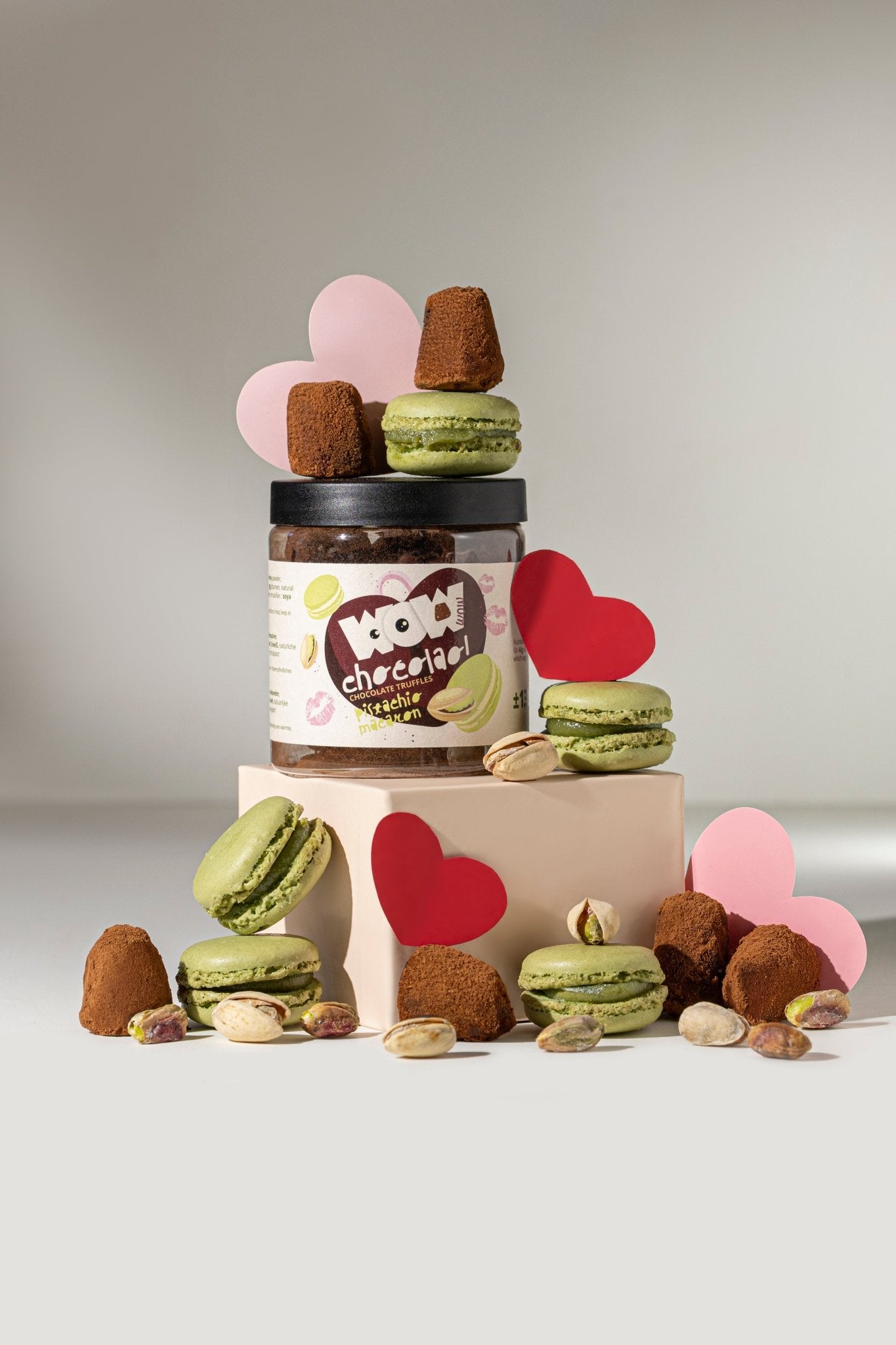 Pistachio Macaroon Chocolate Truffles - 130g Valentine Gifting Jar