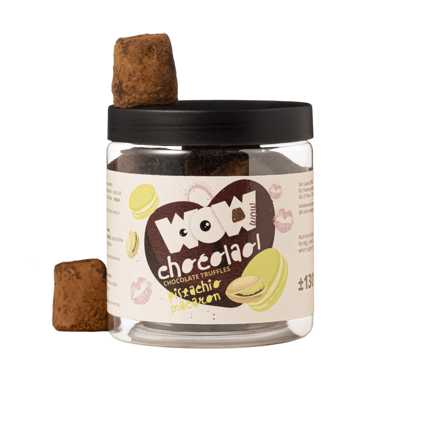 Pistachio Macaroon Chocolate Truffles - 130g Valentine Gifting Jar