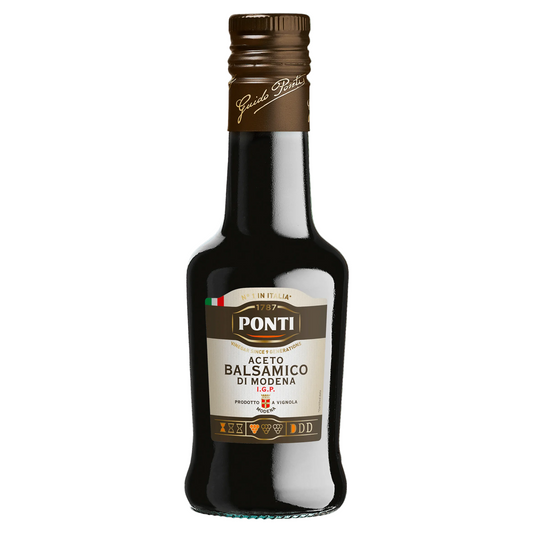 Ponti Aceto Balsamico di Modena I.G.P. 250ml bottle - authentic Italian balsamic vinegar with protected geographical indication certification - Desapega.nl