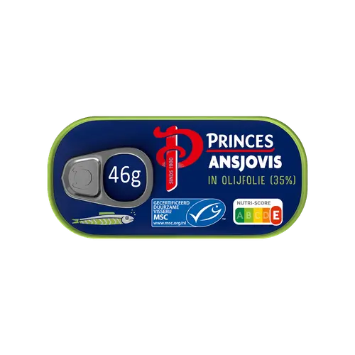 Princes Anchovy Fillets in Olive Oil 46g tin - Premium salted anchovies preserved in Mediterranean olive oil for authentic flavor - Desapega.nl