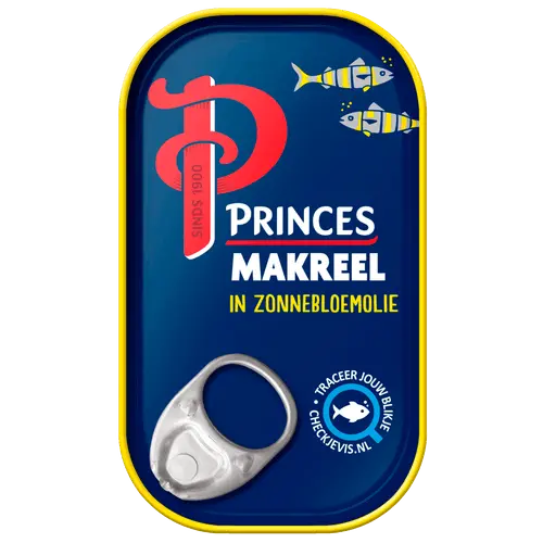 Princes Makreelfilet in Zonnebloemolie 125g tin - premium mackerel fillets in sunflower oil - Desapega.nl