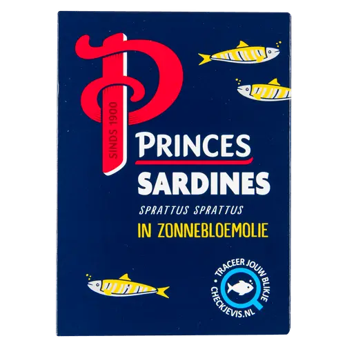 Princes Sardientjes in sunflower oil 110g tin - wild-caught Baltic Sea sardines Sprattus sprattus - Desapega.nl