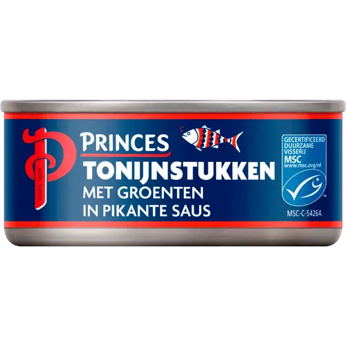 Princes Tonijnstukken met Groenten 160g can - skipjack tuna with onions peas and tomato ready meal - Desapega.nl
