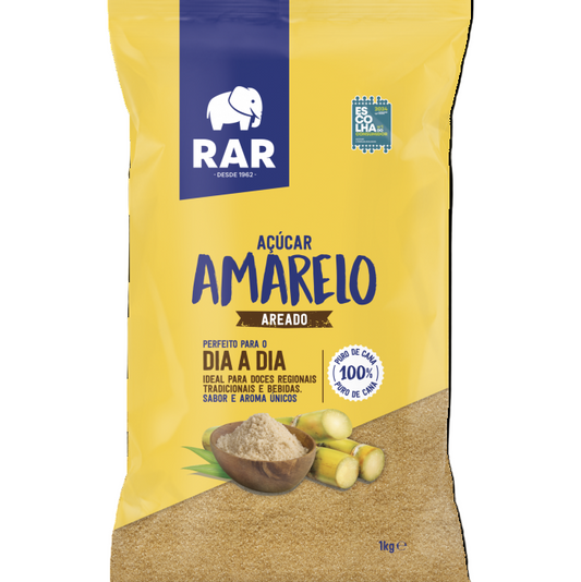 RAR Açúcar Amarelo Portuguese yellow sugar 1kg package for baking and beverages - Desapega.nl