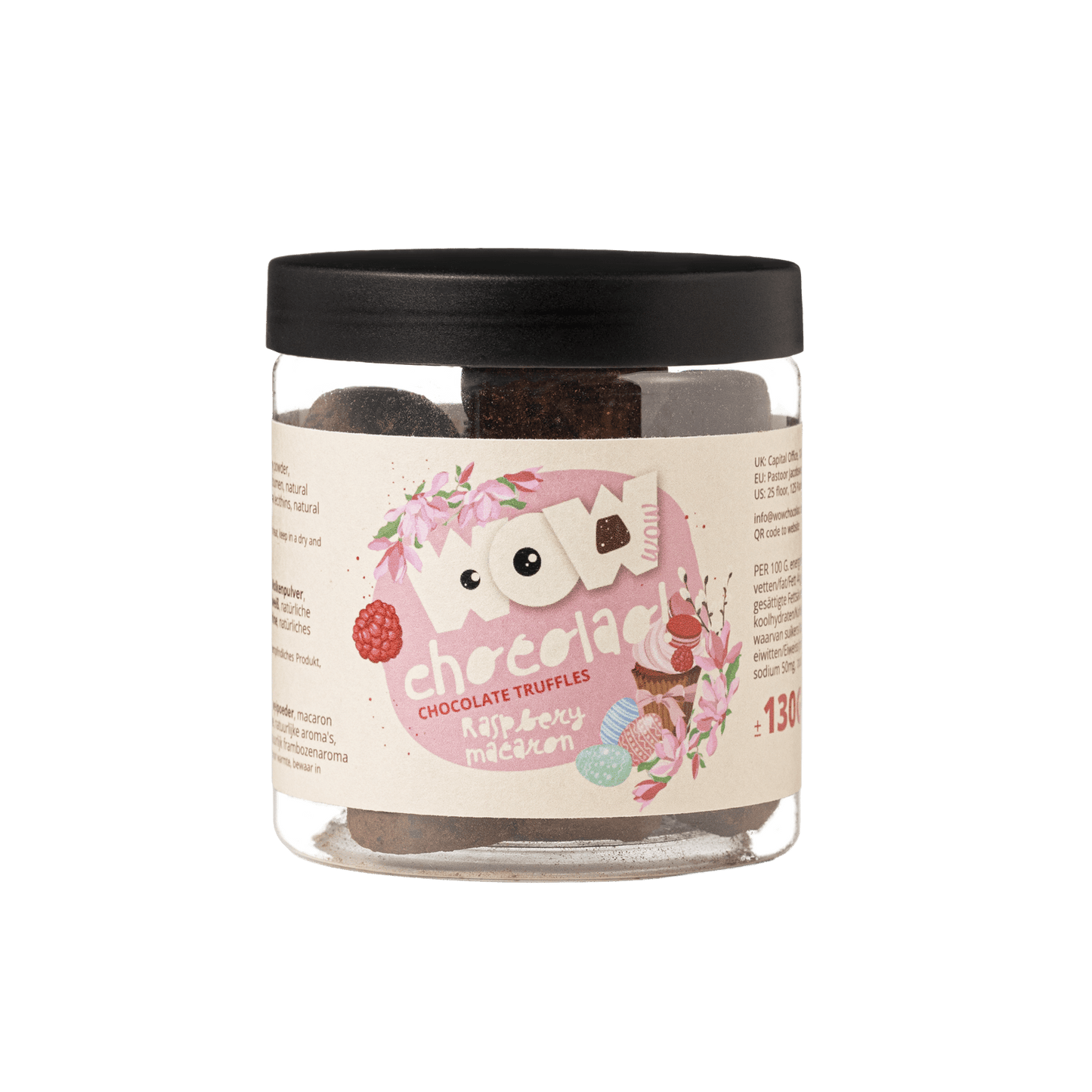 Raspberry Macaron chocolate truffles - Easter Gifting jar 130g