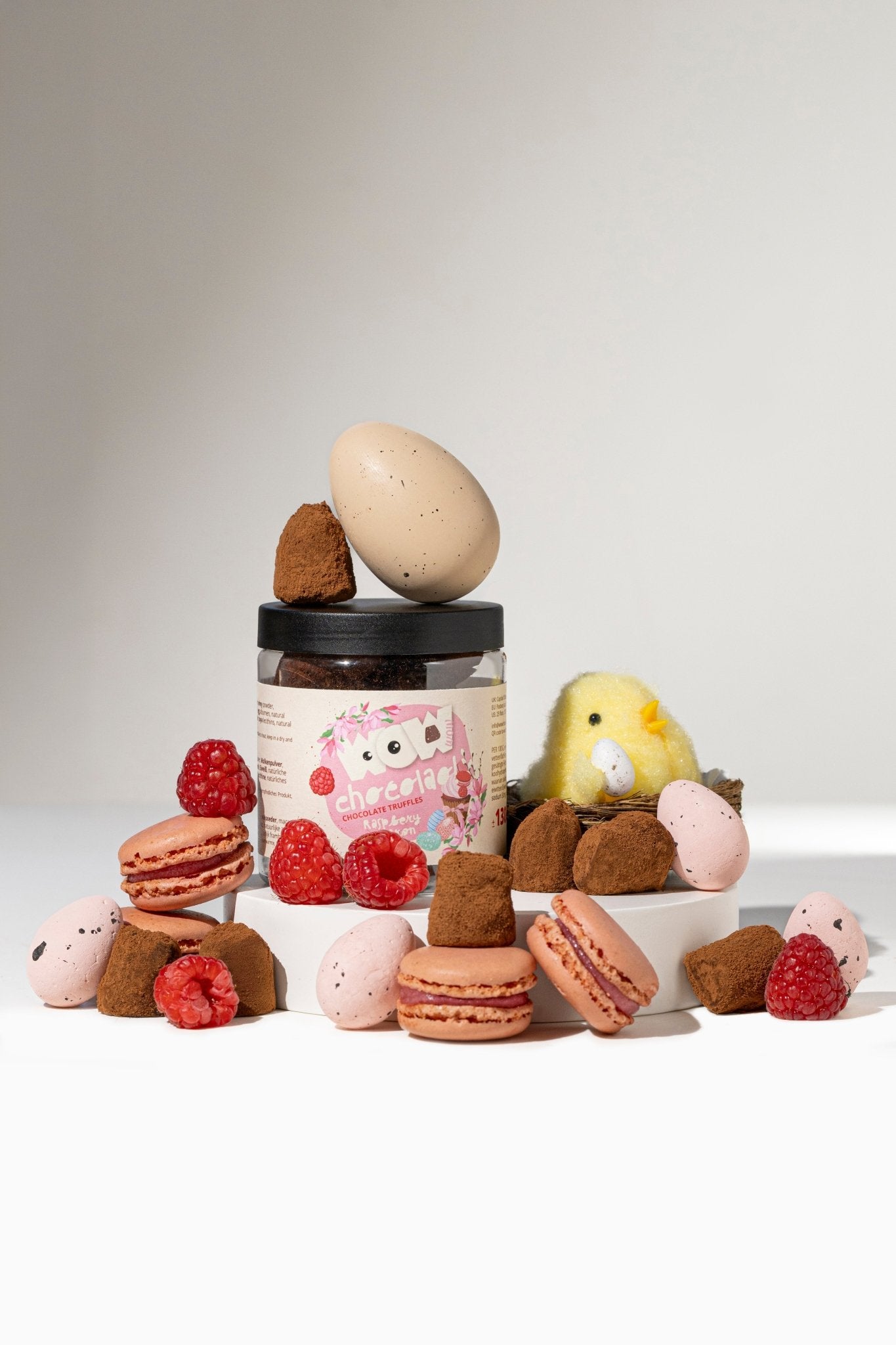 Raspberry Macaron chocolate truffles - Easter Gifting jar 130g