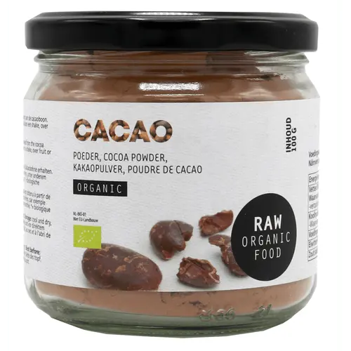 Raw Organic Food Cacaopoeder 100g - Pure organic cacao powder for baking and drinks - Desapega.nl
