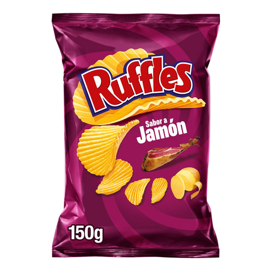 Ruffles Batata Frita Ondulada Sabor a Presunto 150g — ham flavoured wavy potato chips - Desapega.nl