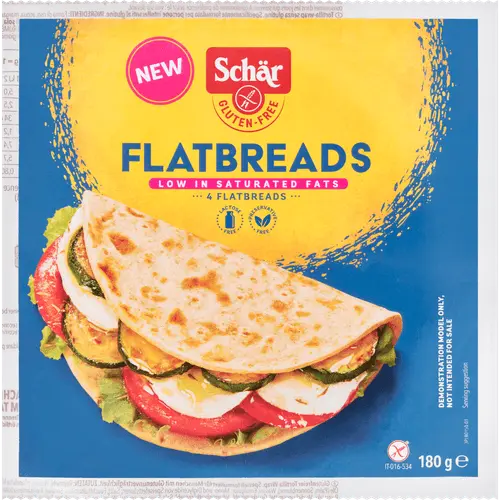 Schär Flatbreads Glutenvrij 180g package - Italian gluten-free flatbreads with whole grain oats and olive oil - Desapega.nl