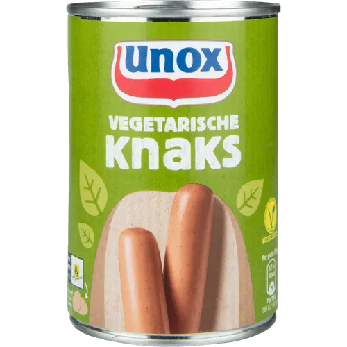 Unox Knaks Vegetarisch 400g package - Dutch vegetarian sausages in brine - Desapega.nl